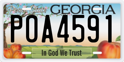 GA license plate POA4591