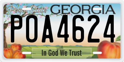 GA license plate POA4624