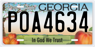 GA license plate POA4634