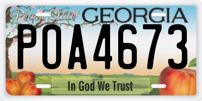 GA license plate POA4673