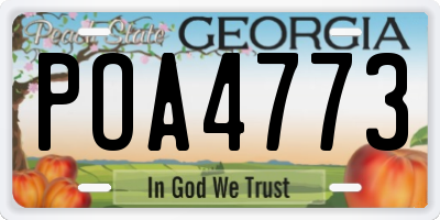 GA license plate POA4773