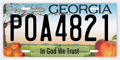 GA license plate POA4821