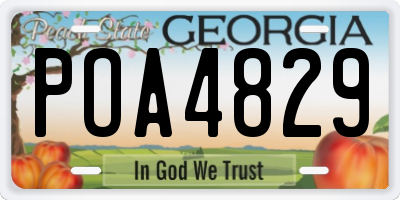 GA license plate POA4829