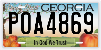 GA license plate POA4869