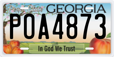 GA license plate POA4873