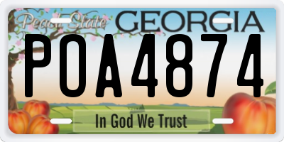 GA license plate POA4874