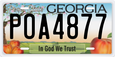 GA license plate POA4877