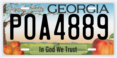 GA license plate POA4889