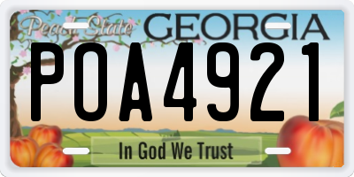 GA license plate POA4921