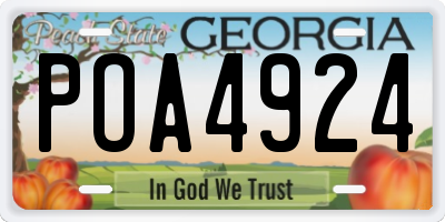 GA license plate POA4924