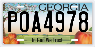 GA license plate POA4978