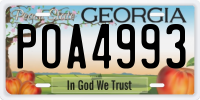 GA license plate POA4993