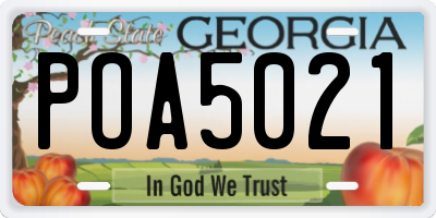 GA license plate POA5021