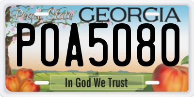 GA license plate POA5080