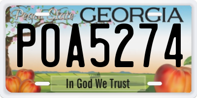 GA license plate POA5274