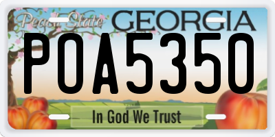 GA license plate POA5350