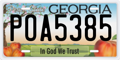 GA license plate POA5385
