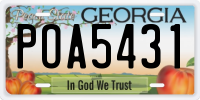 GA license plate POA5431