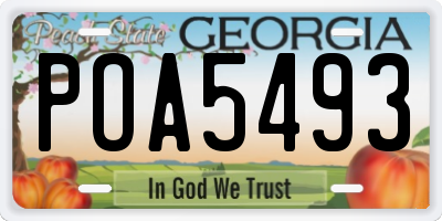 GA license plate POA5493