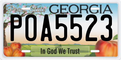 GA license plate POA5523