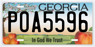 GA license plate POA5596