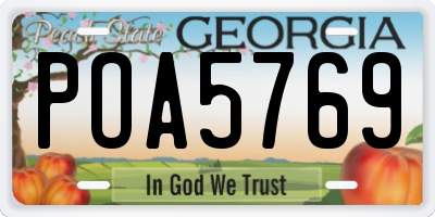 GA license plate POA5769
