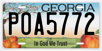GA license plate POA5772