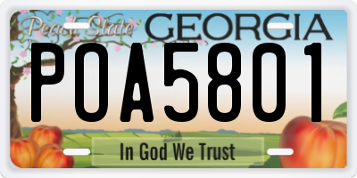 GA license plate POA5801