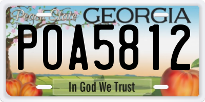 GA license plate POA5812