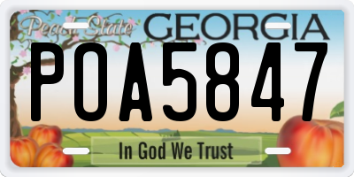GA license plate POA5847