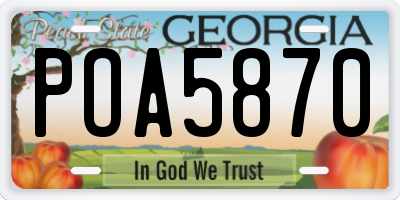 GA license plate POA5870
