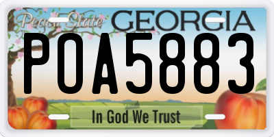 GA license plate POA5883