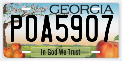 GA license plate POA5907