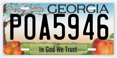 GA license plate POA5946