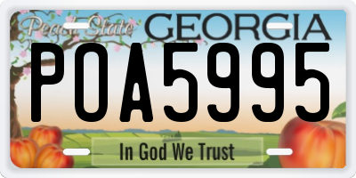 GA license plate POA5995