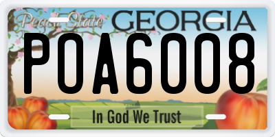 GA license plate POA6008