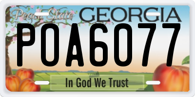 GA license plate POA6077