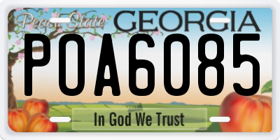 GA license plate POA6085