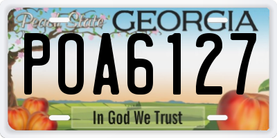 GA license plate POA6127