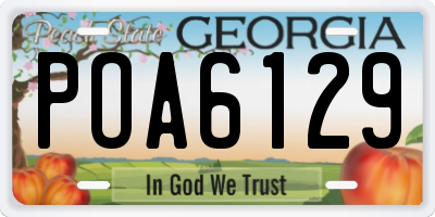GA license plate POA6129