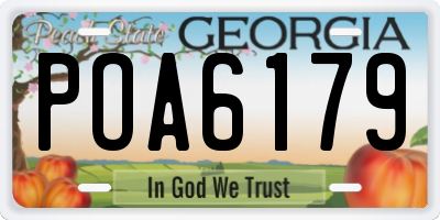 GA license plate POA6179