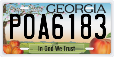 GA license plate POA6183