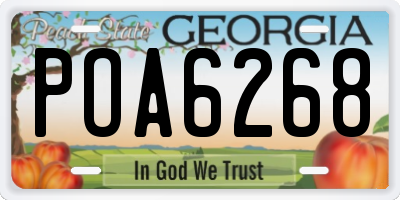 GA license plate POA6268