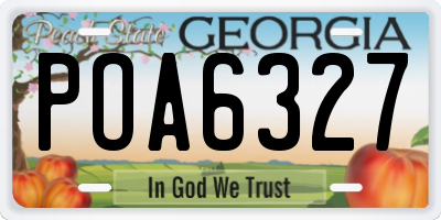 GA license plate POA6327