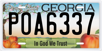 GA license plate POA6337