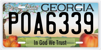 GA license plate POA6339