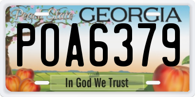 GA license plate POA6379