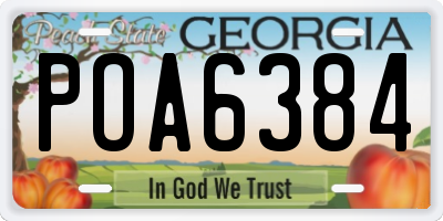 GA license plate POA6384