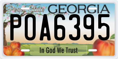GA license plate POA6395