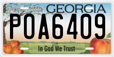 GA license plate POA6409